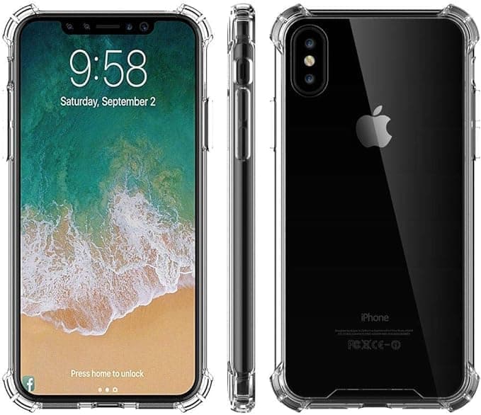 ELMO3EZZ iPhone X Case, Slim Clear Hybrid Cover for Apple iPhone X/10 - Crystal Cellular phone case