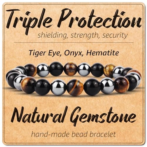 Belvoir Crystal Bracelet with 8mm Beads - Genuine Gemstone Beaded Bracelets for Women - Natural Handmade Stretch Bracelets with Strong TPU Elastic (7.25" - 18.5cm)