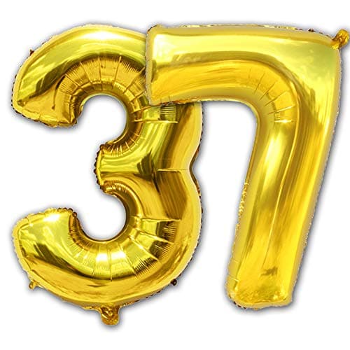 FLaSHCHaNNEL 40 Inch(1m) Gold digit Helium Foil Birthday Party Balloons Number 37