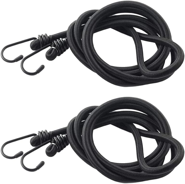 KaberTrade KaberTrade Elastic Elastic Rope with Hooks for Luggage and Cargo Fastening for Motorcycles, Bikes and Cars (Black, 2 Pieces, 3 Meter Length, Code:4262)