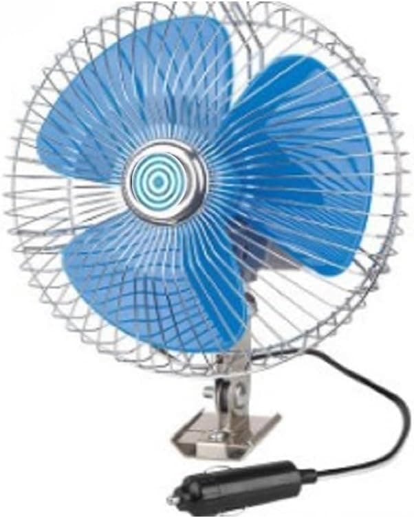 Car Air Cooling Fan Inside Car, 8 Inch, 180 Degree Rotation with Mount for Car Truck on Lighter Connector (Base, 12V) SA CAR