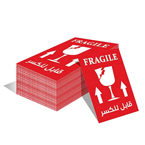 Fragile Sticker, 500 Pieces, Large Size 9.4 X 6.5cm Sticker decal