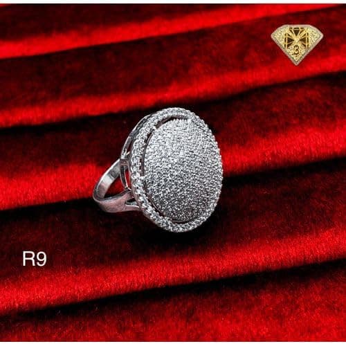 3 Diamonds 292474661779163 Platinum Plated Ring for Women with Zircon Stone - Silver