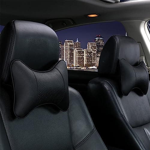 Universal Car Headrest Cushions (Set of 2) – Memory Foam Neck Support Pillows for Comfortable and Relaxed Driving in Black Body positioner