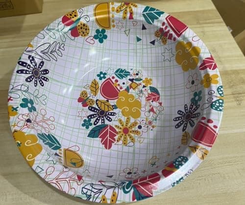 Generic Deep Griddle Plate with Floral Design, 22cm, Colorful Pattern, Round Shape .flo Dishware plate
