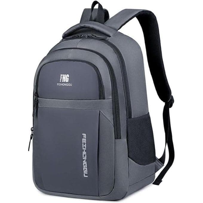 Multi-Pocket Backpack, Grey, Suitable for 15.6 Inch Laptop Travel College Business