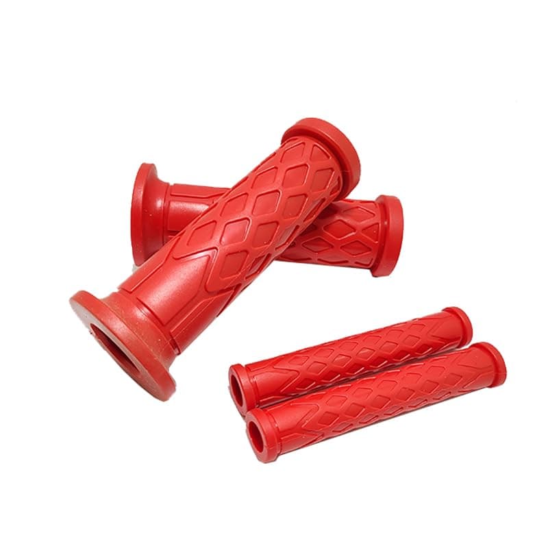 KaberTrade Motorcycle Rubber Grip - Interlocking Prominent Design to Ensure Hand Stability and Prevent Slip While Driving, Motorcycles and Scooters (4 Piece Set, Red, Code:10023) Handlebar grip