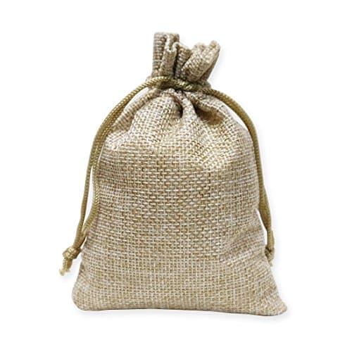 Conpru 20 Pieces Burlap Bags with Drawstring, 5.4x3.7 inch Burlap Drawstring Gift Bag Jewelry Pouches for Wedding and Party Favors, DIY Craft, Presents, Christmas Gift wrap