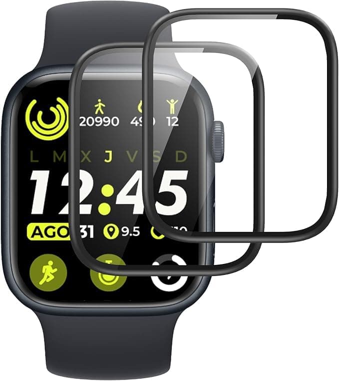 Screen Protector for Apple Watch (Gelatin),Easy Installation,Soft Touch,(1pc+1Free) (Compatible with Apple Watch Series 9/8 45mm, Screen Gelatin HD Clear))
