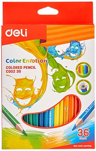 Deli c00230 coloured pencil pack of 36 colors - multi color Writing instrument