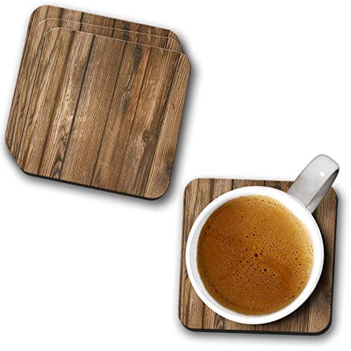 YuBingo Wood Finish Designer Printed Coasters (MDF Wooden, Set of 6, 9.5x9.5 Cm, Square) Drink coaster