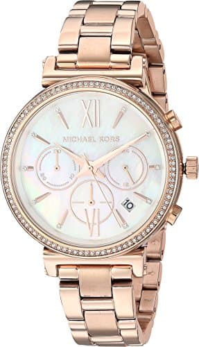 Michael Kors Women's Sofie MK6576 Rose-Gold Stainless-Steel Japanese Chronograph Fashion Watch