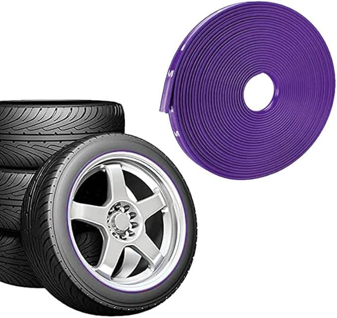 SACAR Car Tire Protection Tape Heat Resistant Flexible Tire Protection Tape Car Wheel Decoration Decoration (Violet) Sticker decal