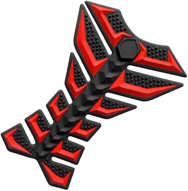 KaberTrade 3D Motorcycle Fuel Tank Protector Sticker Anti Slip Scratch Rubber Protection Pad Universal Design (1 Piece, Red*Black, Code:8433) Sticker decal