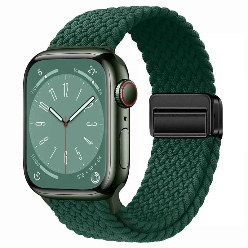 Custom Fit Magnetic Loop for Apple Watch Series Ultra 49mm 45mm 44mm 42mm, Stretchy Braided Nylon iWatch Strap for Women Small Wrists, Ideal for Sports, Sleep & Workout