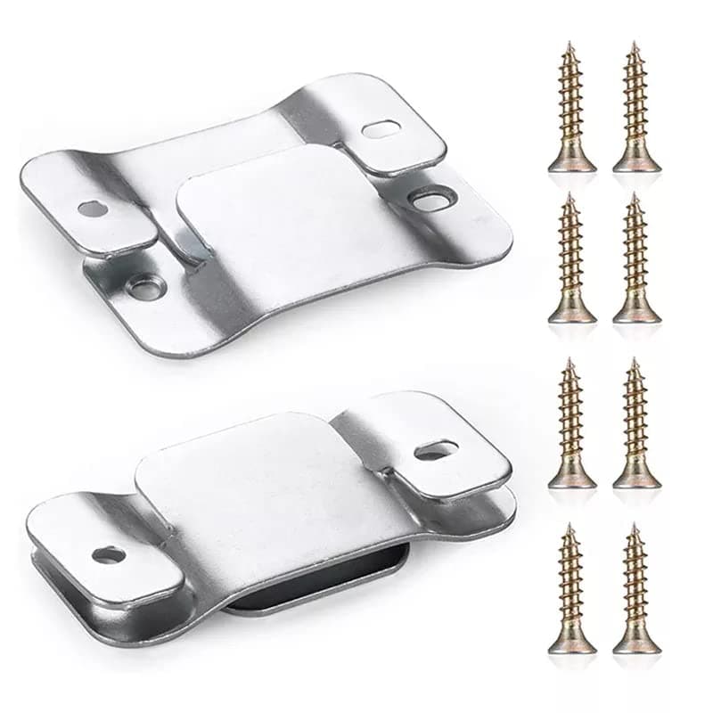 Samco 4 Pcs Universal Metal Connectors Set with Screws, Sectional Interlocking Furniture Brackets, Sofa Couch Beds Connector Clips, Solid Sturdy Heavy Duty Metal Joiners Connecting Pieces (4) Mount bracket