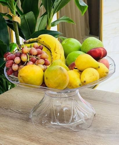 Generic Eclair Glass Fruit Plate, Elegant Shatterproof Serving Bowl, Large Display Stand .lem Dishware bowl