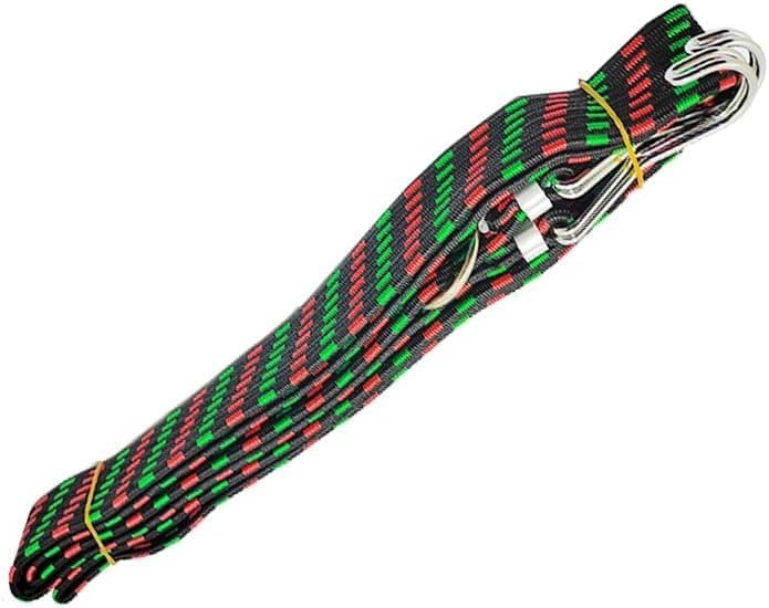 KaberTrade Cargo Luggage Bungee Rope Rope with 2 Durable Hooks for Secure Fixation on Car Roof and Bike (4 Color Bearing Elastic, 1 Piece, 2 Meter, Code:6396)