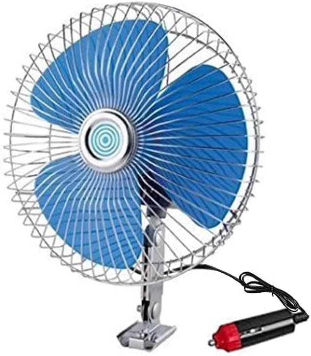 Car Air Cooling Fan, Adjustable and Rotating, 12V, Works on Car Lighter (Base, 12V) - SACAR