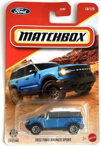 Matchbox Ford Bronco Sport 2022 [Blue] 10/125 Scale Diecast Toy 1:64, 2026 Edition Non riding toy vehicle