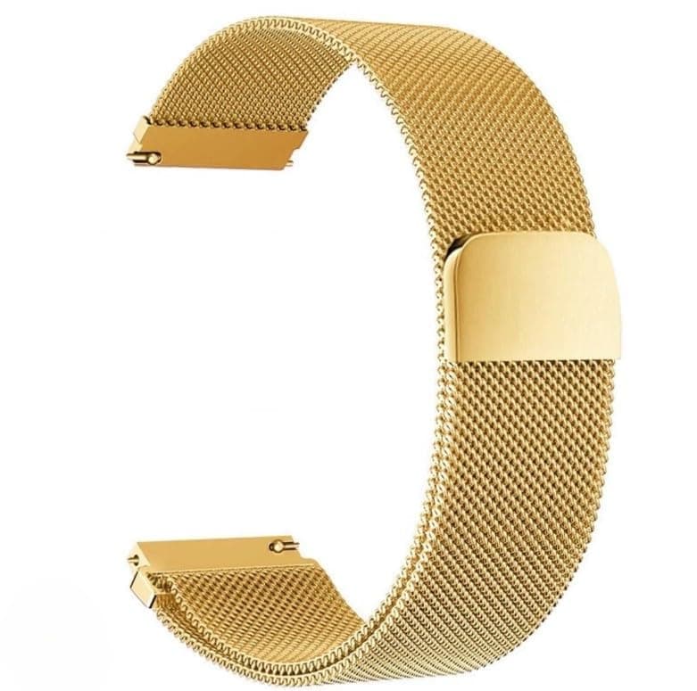 20 mm Milanese Loop Stainless Steel with Magnetic Clasp Bands for Oraimo/joyroom/xiaomi watch/Amazfit And all watch 20 mm Only, Gold Color