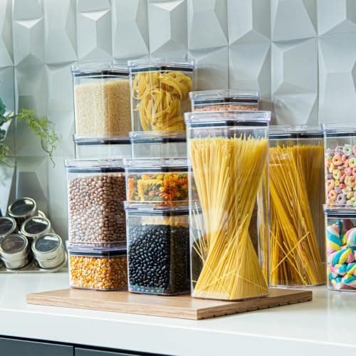 12-Piece Clear Acrylic Grains Storage Container Set Kitchen Organizer Jars