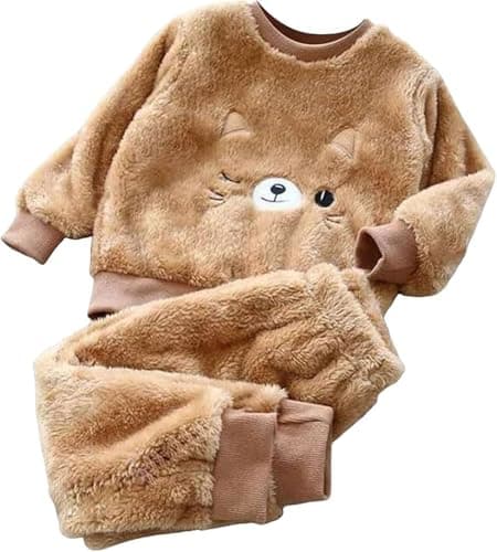 MIZAYA Kids Winter Set Soft Fur Material - Comfortable Winter Clothes Cute Cartoon For Kids Coordinated outfit