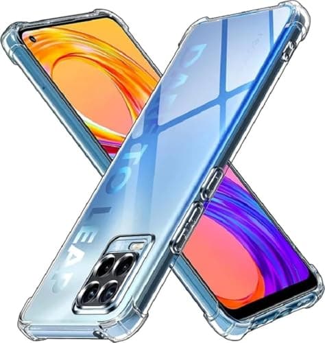 Case Compatible with Realme 8 / Realme 8 Pro Case Soft TPU Gel Flexible Silicone Four Corners Shockproof Transparent Protective Cover Portable electronic device cover