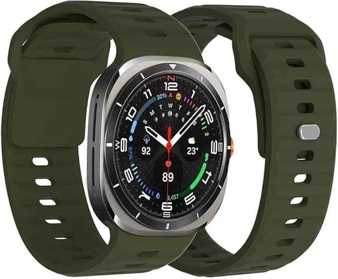 X mob Watch Band Compatible with Samsung Galaxy Watch 7 Ultra/Watch 8 Ultra 47mm, No Gap Curved Strap, Soft Silicone Replacement Strap, Waterproof Sport Loop for Men Women