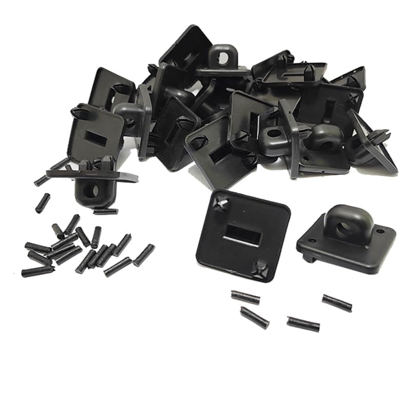 KaberMisr 2020 Plastic Square Retainer Clips for Insulation Bar and Hood Skewers with Small Mounting Screws (Compatible with Daewoo and Some Other Cars, 25 Pieces, Code:4698)