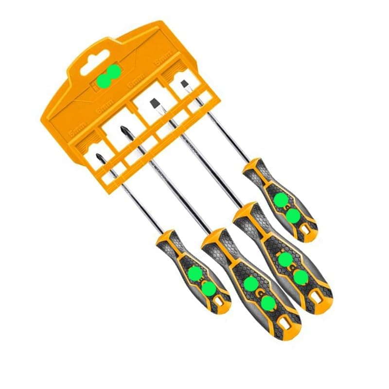 KaberTrade Screwdriver Set, Maintenance for Cars and Homes (4 Piece, Model :HKSD0428, Code :7465)