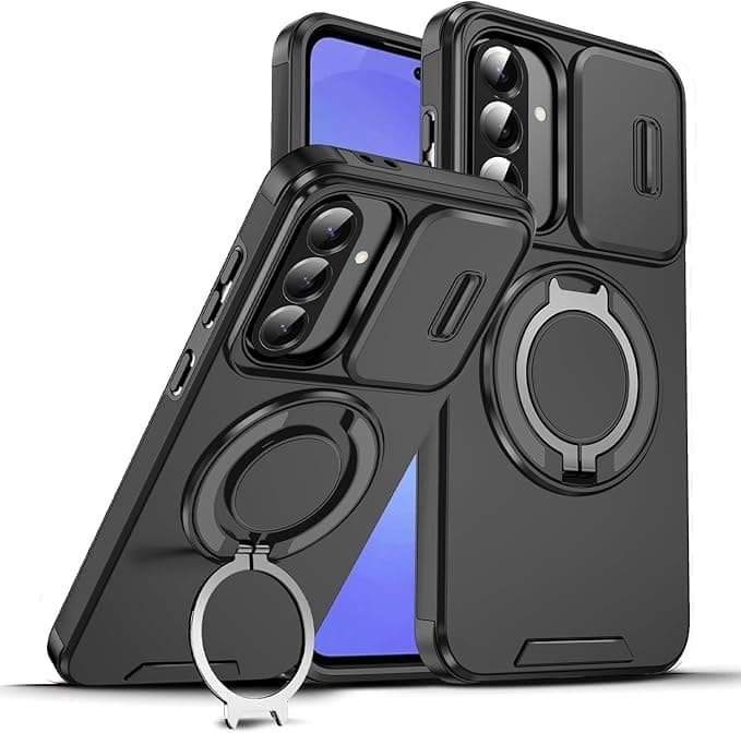 GOLDEN MASK Compatible With Samsung Galaxy A17/A26 Sliding Camshield Ring Holder Phone Case (Black) Cellular phone case