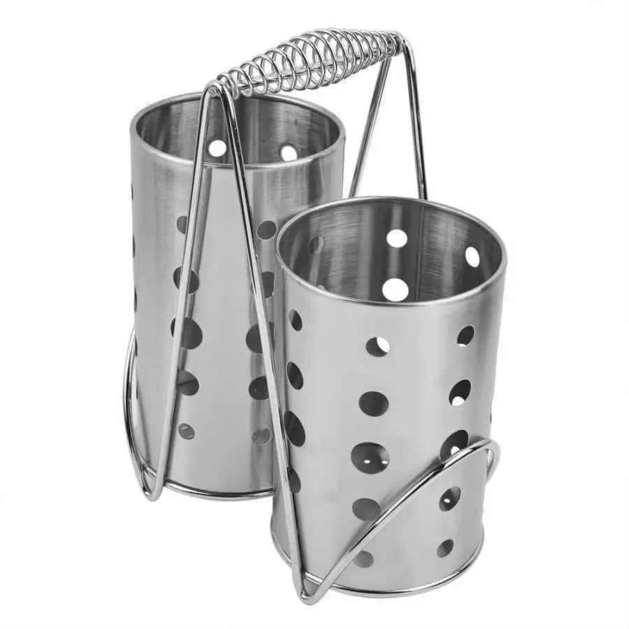 2 Piece Kitchen Utensil Organizer – Utensil Holder Cutlery Holder | Organizer for Spoons, Forks, Knives and Cooking Utensils