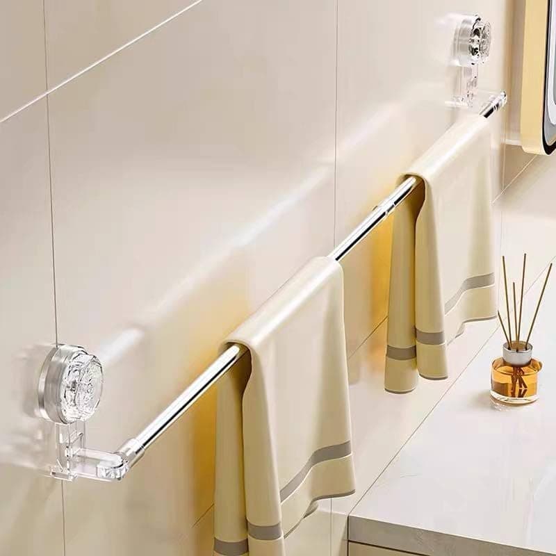 Generic Stainless steel towel rail,50 cm size,Double-sided adhesive mounting,Multi-purpose (suitable for kitchen and bathroom), .sa Towel holder