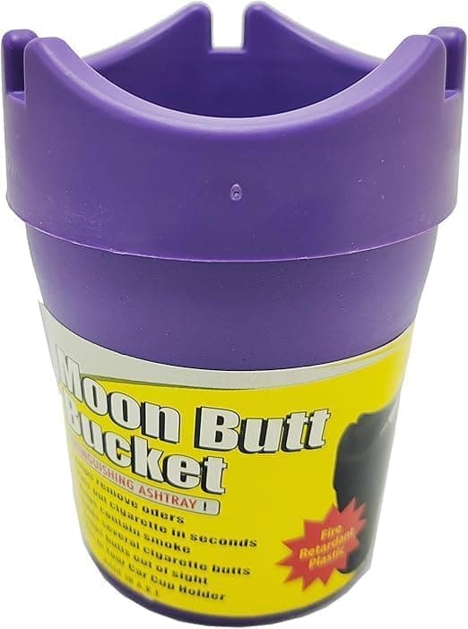 Fireproof Plastic Ashtray Odorless - Portable Mini Car Trash Can Windproof Outdoor Travel Trash Can for Car Home Use - Purple - aga