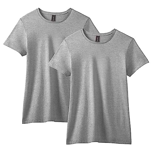 GILDAN Women's T-Shirt (Pack of 2), Sport Grey, L