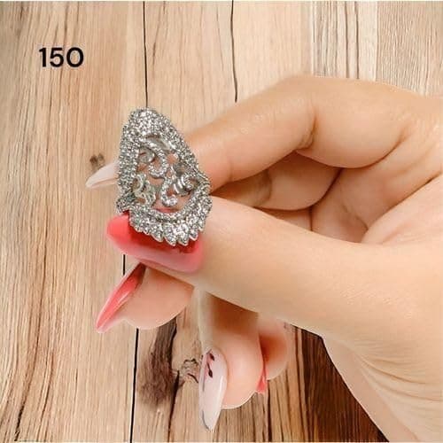 3 Diamonds 292474661779587 Elegant Heart Design Rhodium-Plated Ring – Sparkling Silver Shine-5