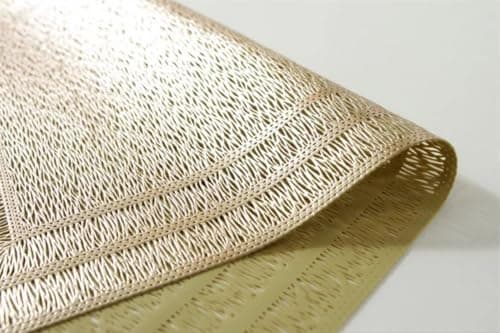 Generic Decorative Leather Placemats, Gold, Rectangle, 45 x 30 cm, Set of 6, .db