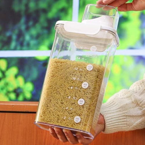 Generic Airtight Food Storage Container, Clear Acrylic Legume Dispenser with Handle, 1.6 Liter Capacity .ash