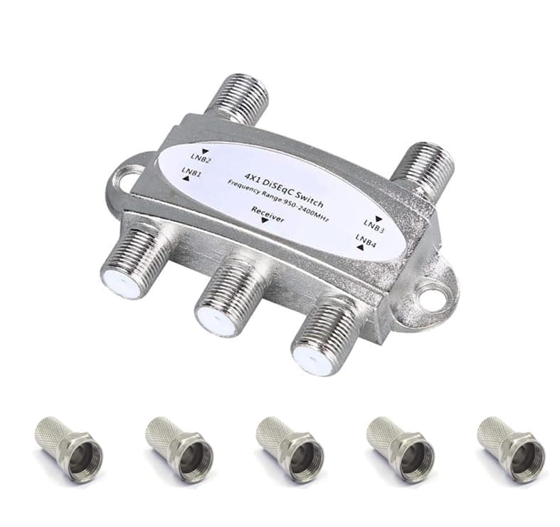 4X1 Weatherproof Metal Socket for Connecting 4 Pcs LNB to Receiver Satellite receiver