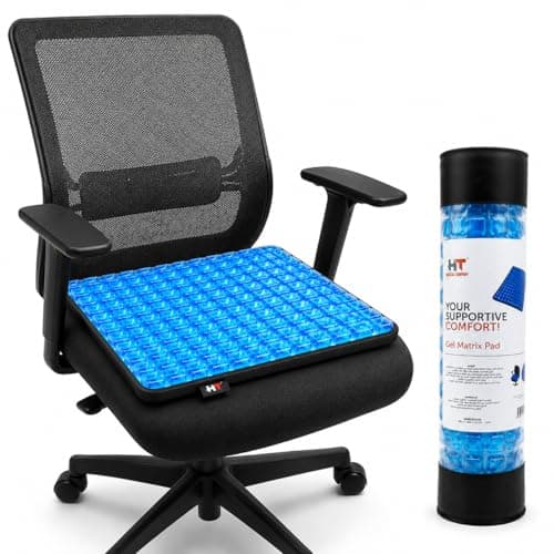 HT Cellular Cooling Gel Pad - Square Gel Sheet for Pressure Diffuser, Improve Sitting Comfort, Suitable for Office, Car, Home Chairs Body positioner