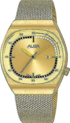 Alba Watch for Women, Quartz Movement, Analog Display, Gold Stainless Steel Strap-AH7Y26X