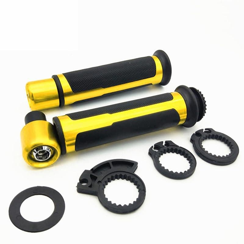 KaberTrade Bike Handlebar Grip, Designed for Palm and Hand Comfort While Driving, Non-Slip Design (Gold in Black Color, Code :10277)