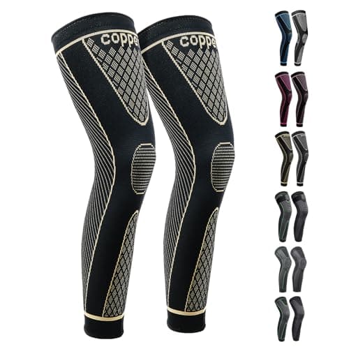Full Leg Sleeves Long Compression Leg Sleeve Knee Sleeves Protect Leg, for Man Women Basketball, Arthritis Cycling Sport Football, Reduce Varicose Veins and Swelling of Legs Medical compression garment