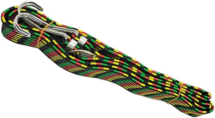 KaberTrade Cargo Luggage Bungee Rope Rope with 2 Durable Hooks for Secure Fixation on Car Roof and Bike (4 Color Bearing Elastic, 1 Piece, 2 Meter, Code:7470)