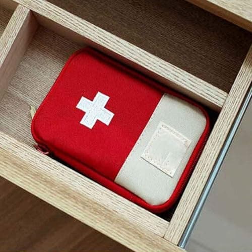 Multi compartment portable small essentials organizer box Egyptian style travel friendly compact storage case for daily items easy carry bag and home use simple practical design