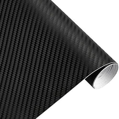 CVANU 3D Carbon Fiber Car Wrap Sheet Roll Film Sticker Decal (Vinyl, 24x60-inch, Black) Vehicle wrap