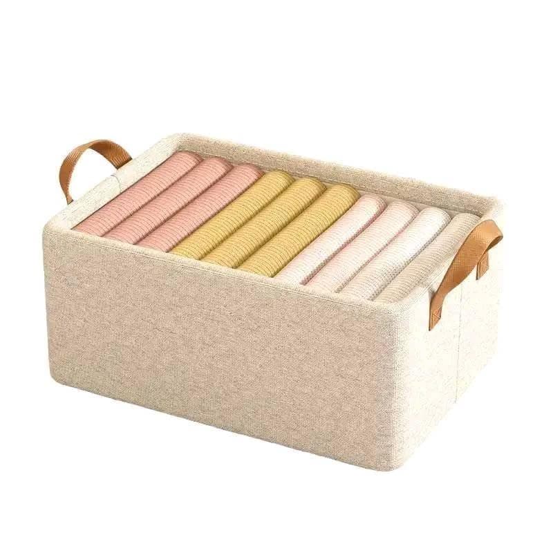 Linen Fabric Clothes Storage Organizer Dressing Box 45x30x20cm Wardrobe