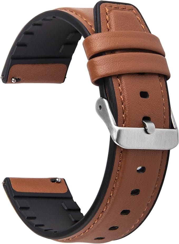 22mm Microfiber Leather Watch Band TPU Quick Release Waterproof Watch Band Compatible with Amazfit Huawei Casio Fossil