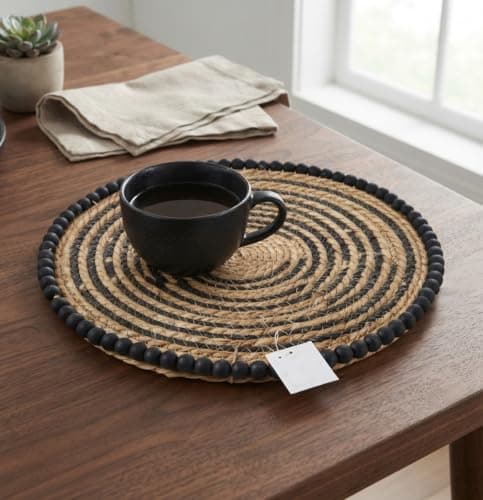 35cm Wicker Round Bubbles Trivet for Hot Pots and Dining Table Decor